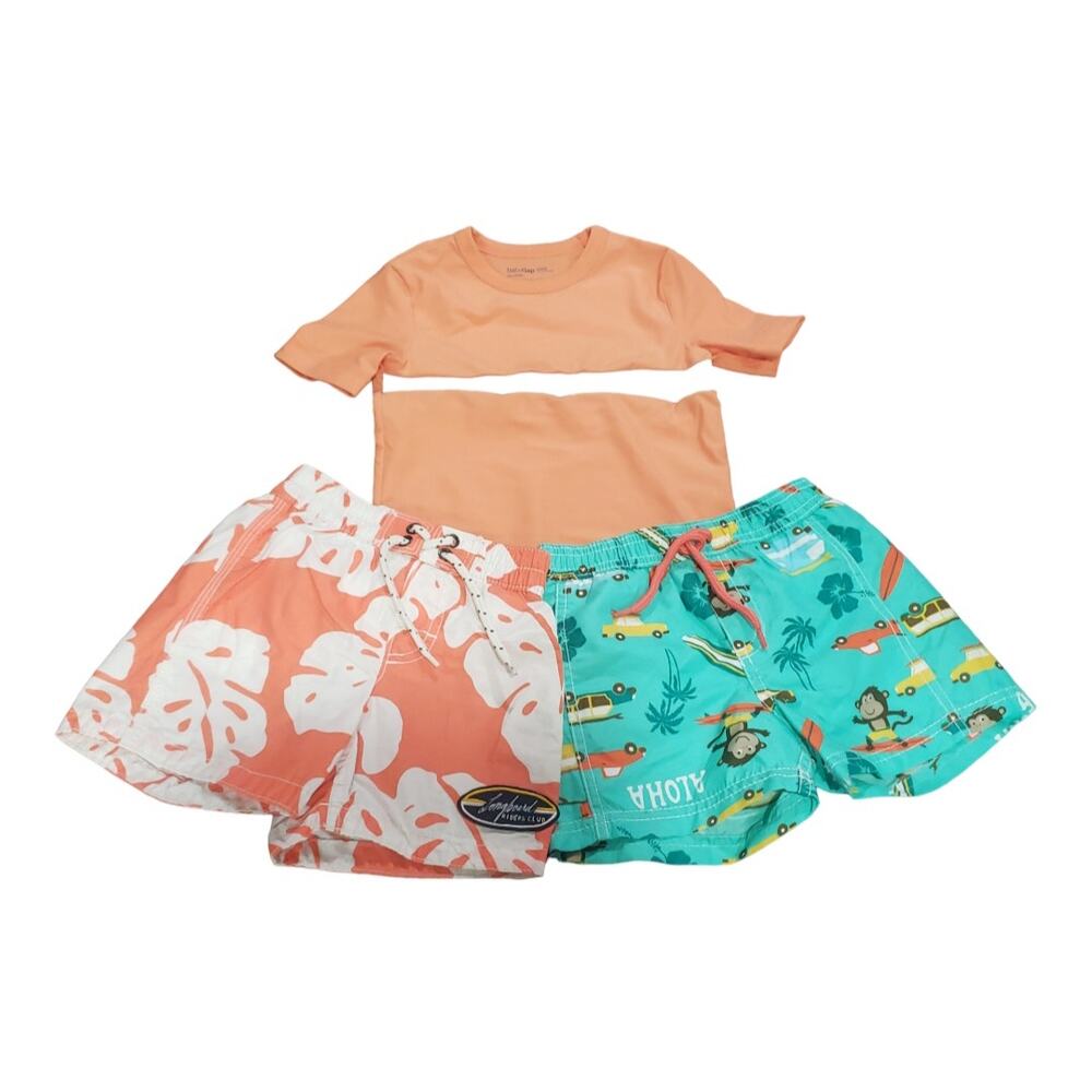 Baby Gap & Carter's Swimsuit Bundle = 2 Elastic Stretch Board Shorts & 1 Shirt